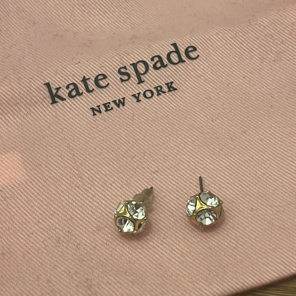 Kate Spade Gold and Diamond Stud Earrings